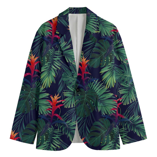 Hawaiian Palm Leaves Pattern Print Men's Blazer