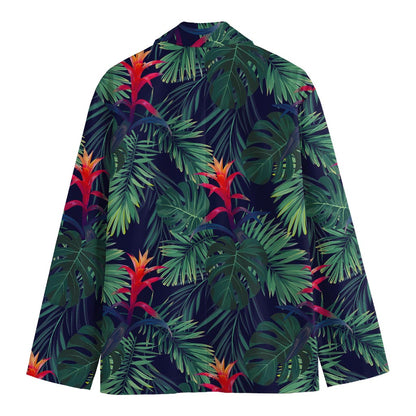 Hawaiian Palm Leaves Pattern Print Men's Blazer