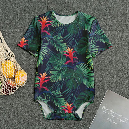 Hawaiian Palm Leaves Pattern Print Men's Bodysuit