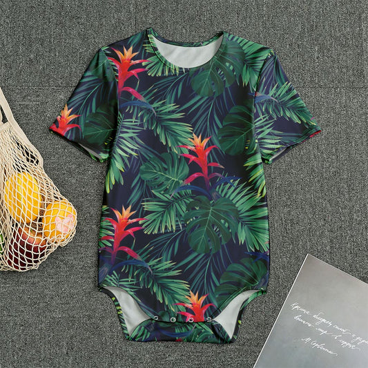 Hawaiian Palm Leaves Pattern Print Men's Bodysuit