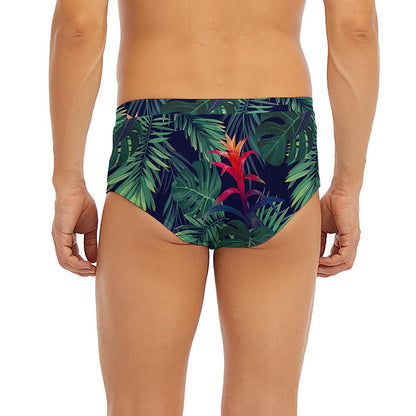 Hawaiian Palm Leaves Pattern Print Men's Briefs