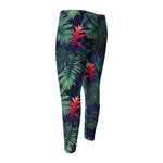 Hawaiian Palm Leaves Pattern Print Men's Compression Pants