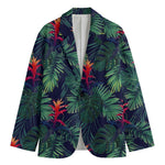 Hawaiian Palm Leaves Pattern Print Men's Cotton Blazer