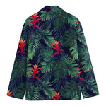 Hawaiian Palm Leaves Pattern Print Men's Cotton Blazer