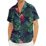 Hawaiian Palm Leaves Pattern Print Men's Deep V-Neck Shirt