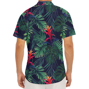 Hawaiian Palm Leaves Pattern Print Men's Deep V-Neck Shirt