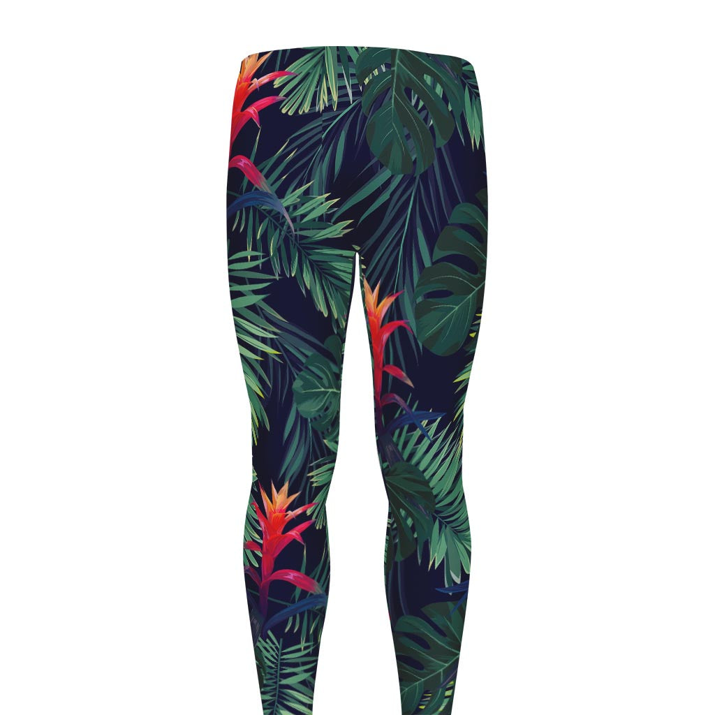 Hawaiian Palm Leaves Pattern Print Men's leggings