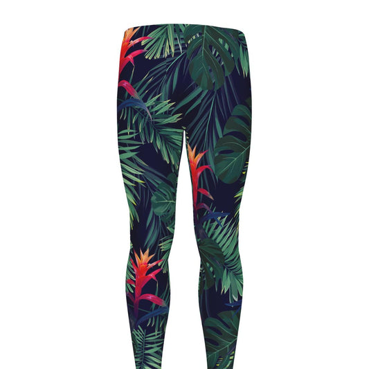 Hawaiian Palm Leaves Pattern Print Men's leggings