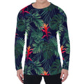 Hawaiian Palm Leaves Pattern Print Men's Long Sleeve T-Shirt