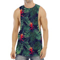 Hawaiian Palm Leaves Pattern Print Men's Muscle Tank Top