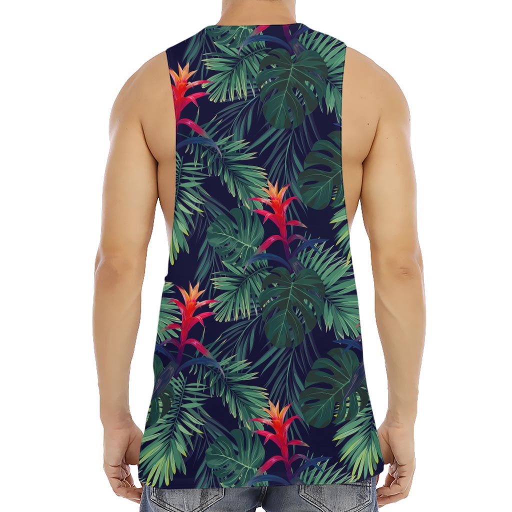 Hawaiian Palm Leaves Pattern Print Men's Muscle Tank Top