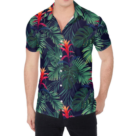 Hawaiian Palm Leaves Pattern Print Men's Shirt