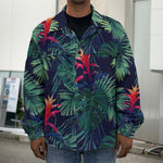 Hawaiian Palm Leaves Pattern Print Men's Shirt Jacket