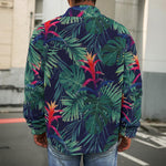 Hawaiian Palm Leaves Pattern Print Men's Shirt Jacket