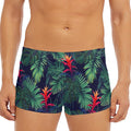 Hawaiian Palm Leaves Pattern Print Men's Short Boxer Briefs