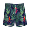 Hawaiian Palm Leaves Pattern Print Men's Athletic Shorts