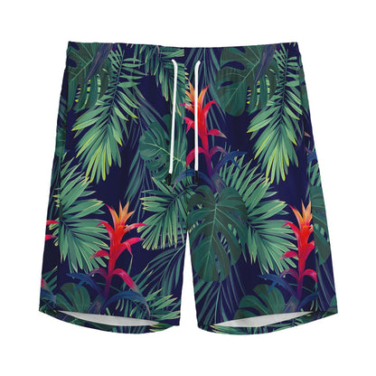 Hawaiian Palm Leaves Pattern Print Men's Sports Shorts