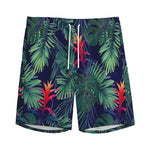 Hawaiian Palm Leaves Pattern Print Men's Sports Shorts