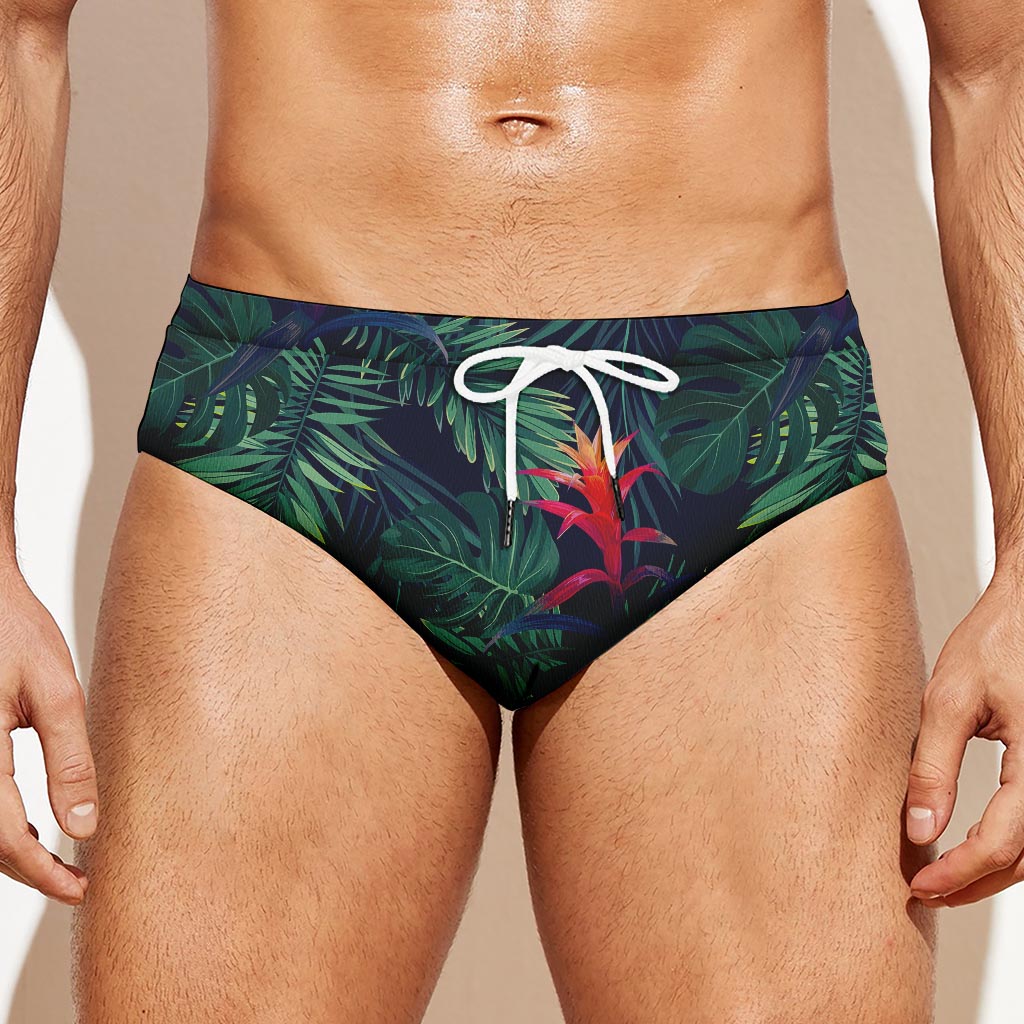 Hawaiian Palm Leaves Pattern Print Men's Swim Briefs