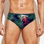 Hawaiian Palm Leaves Pattern Print Men's Swim Briefs
