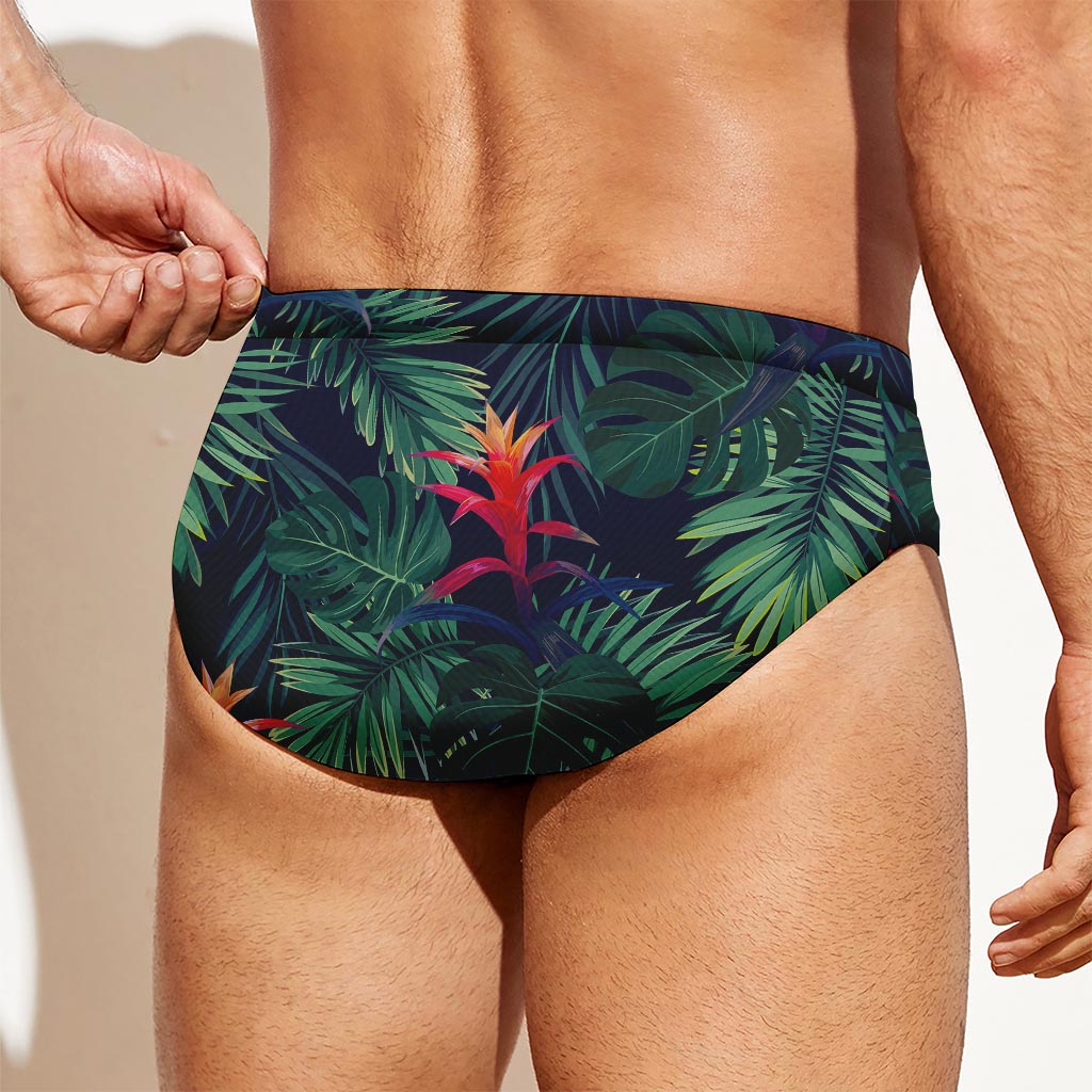 Hawaiian Palm Leaves Pattern Print Men's Swim Briefs