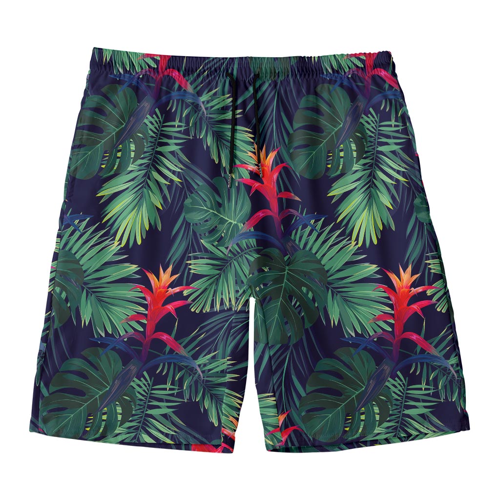 Hawaiian Palm Leaves Pattern Print Men's Swim Trunks