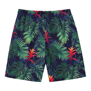 Hawaiian Palm Leaves Pattern Print Men's Swim Trunks