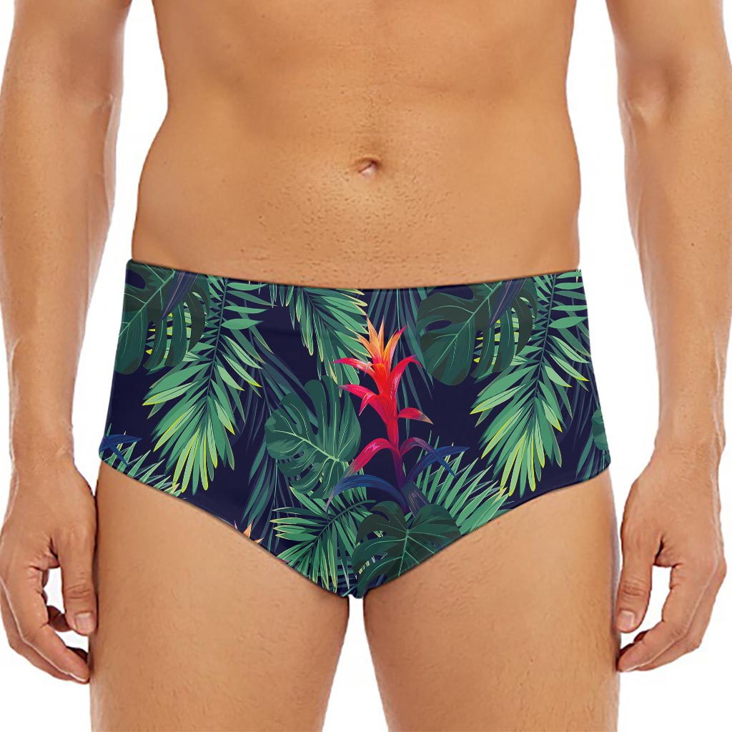 Hawaiian Palm Leaves Pattern Print Men's Triangle Swim Briefs