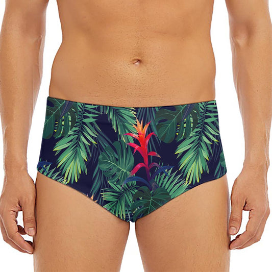 Hawaiian Palm Leaves Pattern Print Men's Triangle Swim Briefs