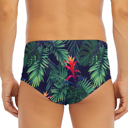 Hawaiian Palm Leaves Pattern Print Men's Triangle Swim Briefs