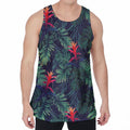 Hawaiian Palm Leaves Pattern Print Men's Velvet Tank Top