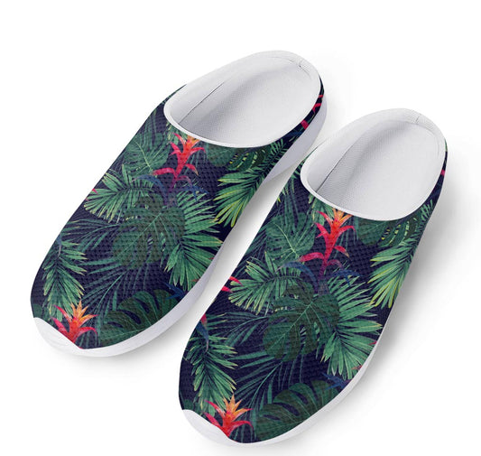 Hawaiian Palm Leaves Pattern Print Mesh Casual Shoes
