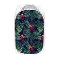 Hawaiian Palm Leaves Pattern Print Mesh Laundry Hamper