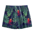 Hawaiian Palm Leaves Pattern Print Mesh Shorts
