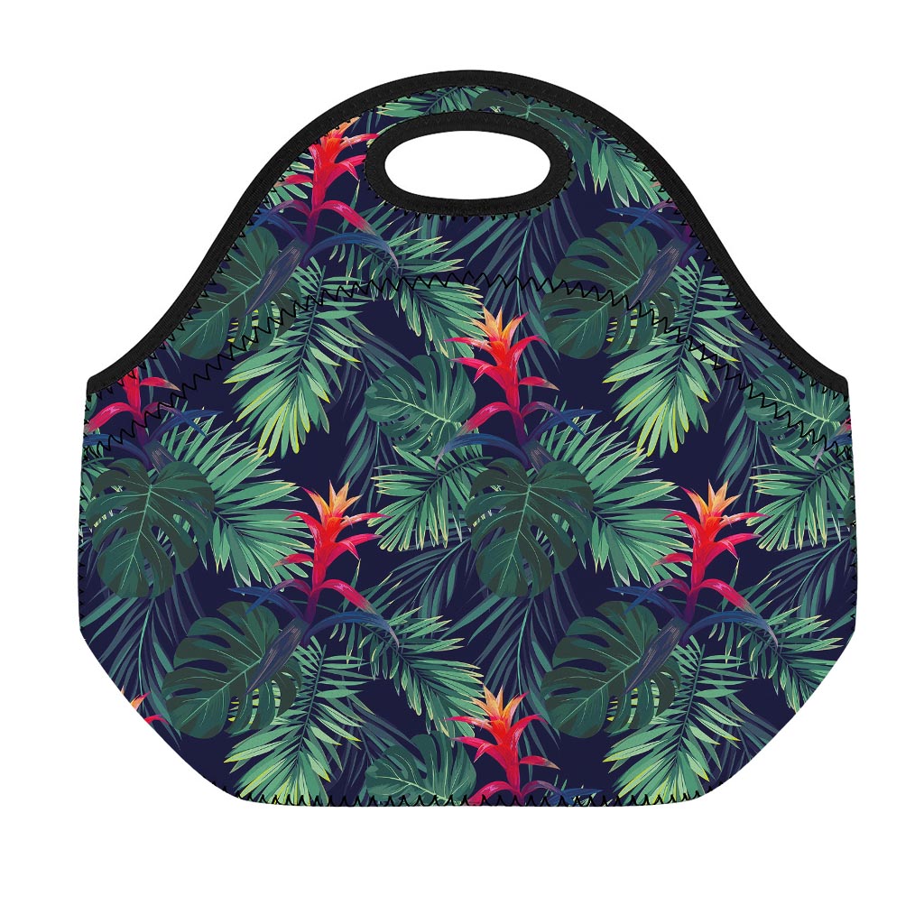 Hawaiian Palm Leaves Pattern Print Neoprene Lunch Bag