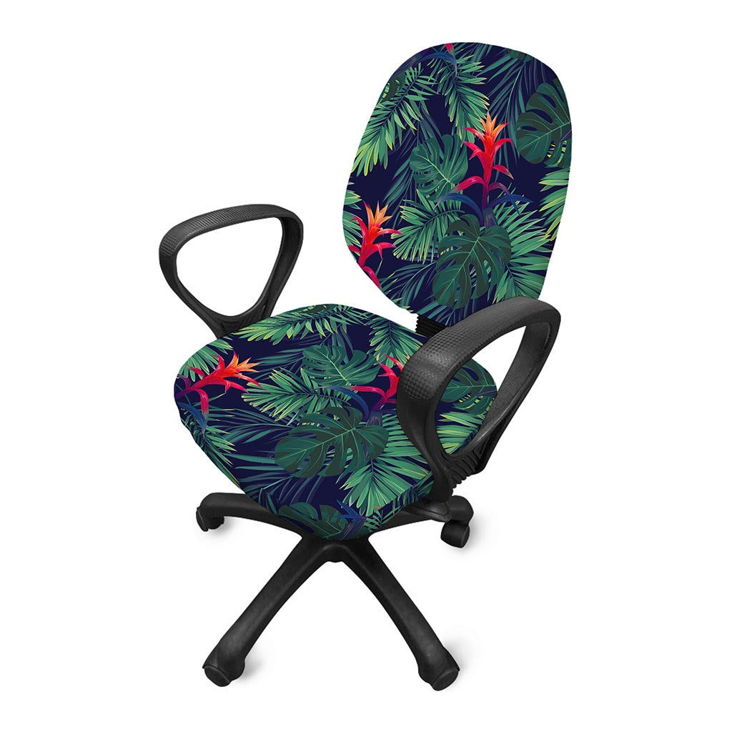 Hawaiian Palm Leaves Pattern Print Office Chair Cover