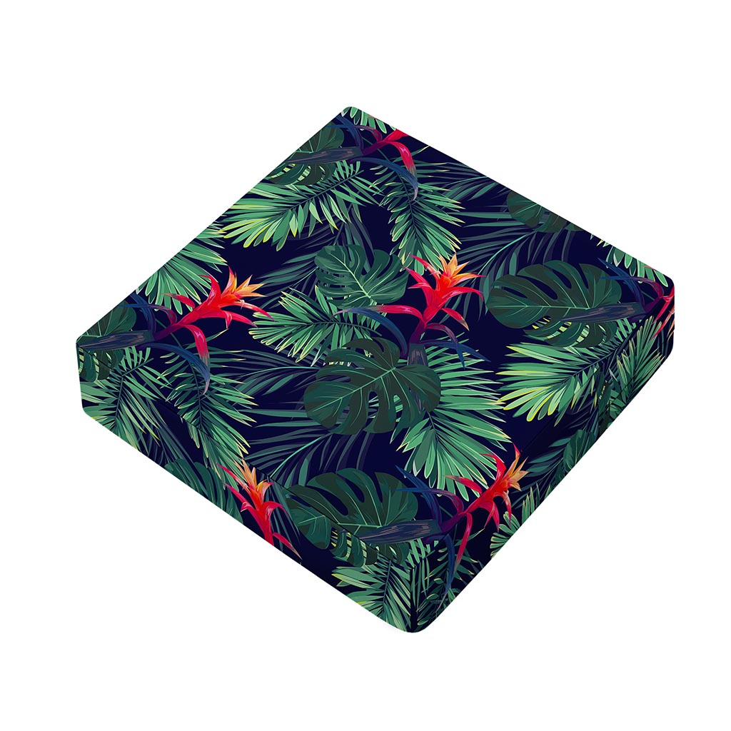 Hawaiian Palm Leaves Pattern Print Outdoor Seat Cushion Cover