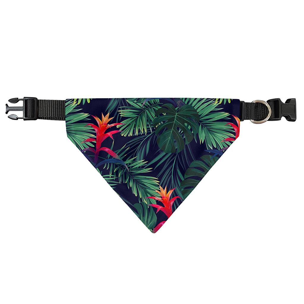 Hawaiian Palm Leaves Pattern Print Over The Collar Dog Bandana