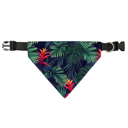 Hawaiian Palm Leaves Pattern Print Over The Collar Dog Bandana
