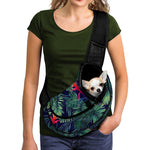 Hawaiian Palm Leaves Pattern Print Pet Sling Carrier