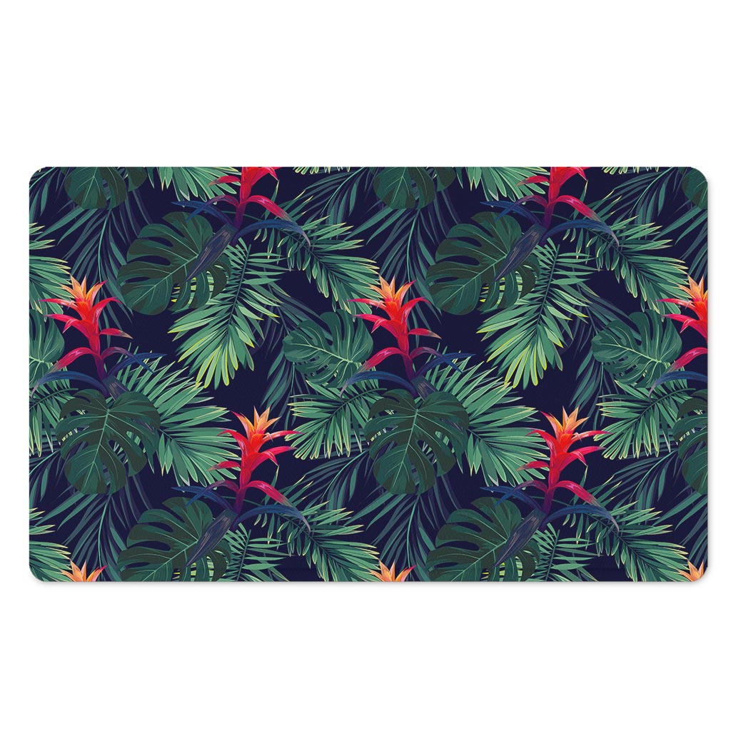 Hawaiian Palm Leaves Pattern Print Polyester Doormat