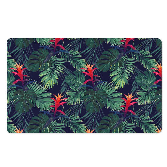 Hawaiian Palm Leaves Pattern Print Polyester Doormat