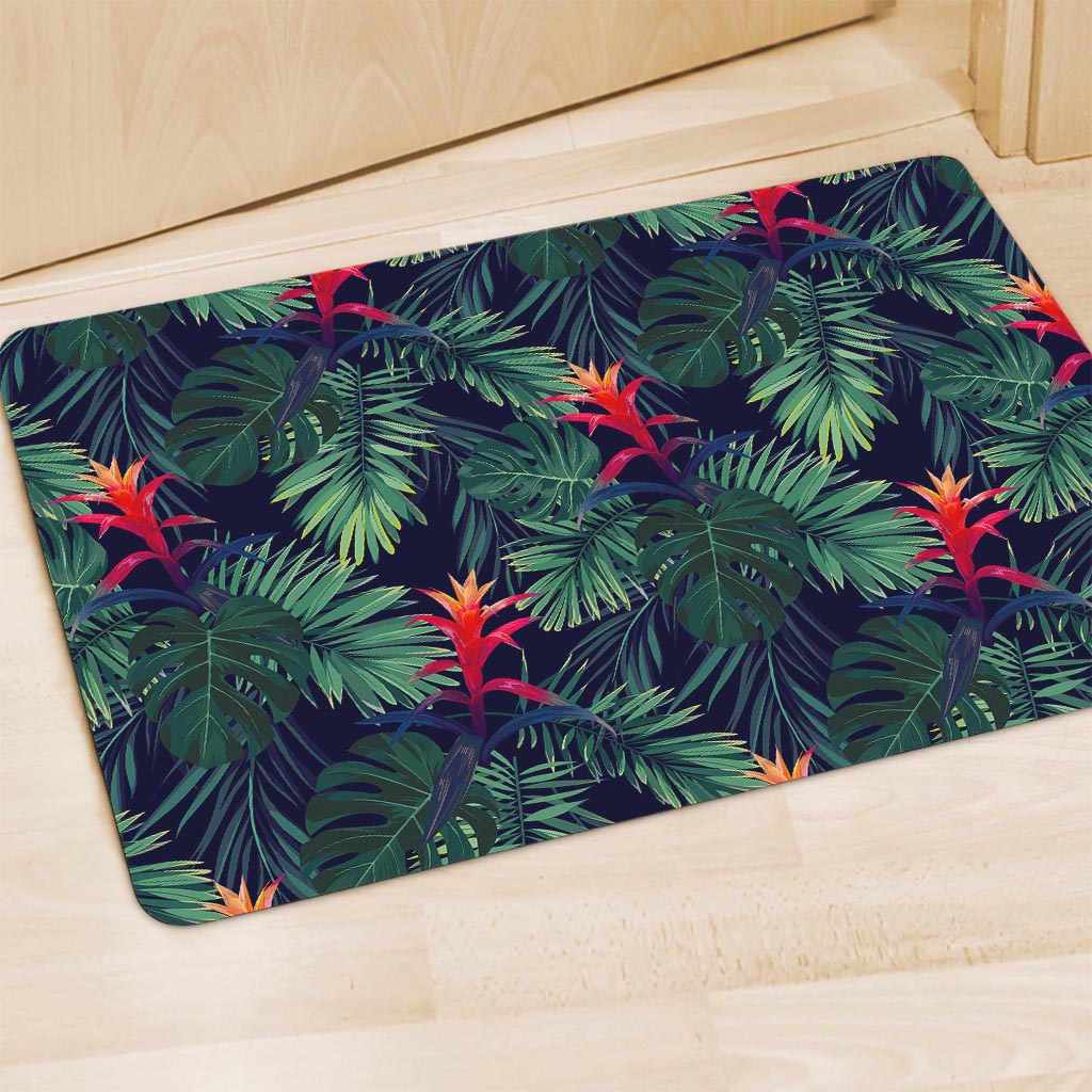 Hawaiian Palm Leaves Pattern Print Polyester Doormat