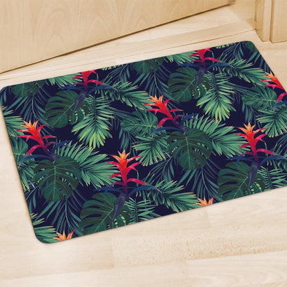 Hawaiian Palm Leaves Pattern Print Polyester Doormat