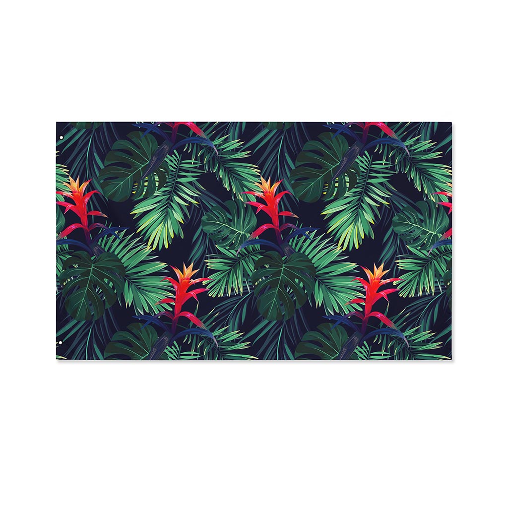 Hawaiian Palm Leaves Pattern Print Polyester Flag