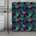 Hawaiian Palm Leaves Pattern Print Polyester Shower Curtain