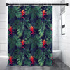 Hawaiian Palm Leaves Pattern Print Premium Shower Curtain