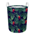 Hawaiian Palm Leaves Pattern Print Round Laundry Basket