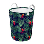 Hawaiian Palm Leaves Pattern Print Round Laundry Basket