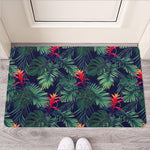Hawaiian Palm Leaves Pattern Print Rubber Doormat